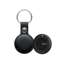 MiLi Tracker Bluetooth MiTag Duo + Custodia in Pelle (Nero)