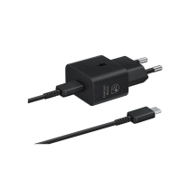 SAMSUNG Kit Caricatore 25W + Cavo USB-C (Nero)