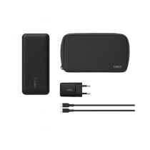 BELKIN PowerBank 10 000 mAh + Caricatore 25W + Cavo USB-C a USB-C 1m (Nero)