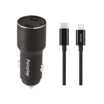FAIRPLAY Pack Caricatore Auto (60W) + Cavo Lightning