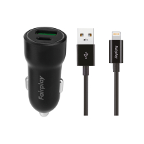 FAIRPLAY Kit Caricatore Auto (20W) + Cavo Lightning