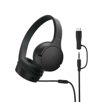 BELKIN Soundform Mini Cuffie Filaire per Bambini (USB-C/Jack) (Nero)