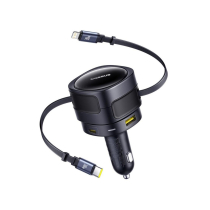BASEUS Chargeur Voiture 90W + Câble USB-C vers Lightning (Noir)
