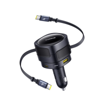 BASEUS Chargeur Voiture 90W + Câble USB-C vers USB-C (Noir)