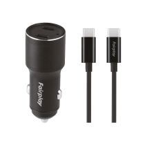FAIRPLAY Kit Caricatore Auto 60W + Cavo USB-C (Nero)