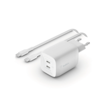 BELKIN Caricatore 65W + Cavo USB-C (2 USB-C) (Bianco)