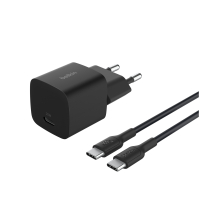 BELKIN Caricatore da Parete 25W + Cavo USB-C a USB-C 1m (Nero)