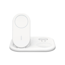 BELKIN Stazione di ricarica wireless 3-in-1 con Qi2 (15W) (Bianco)